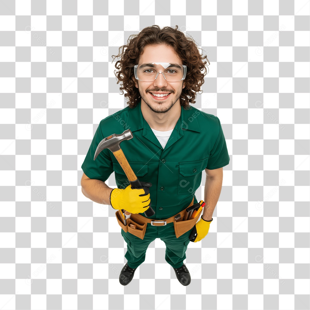 Homem com Uniforme de Trabalho PNG Transparente