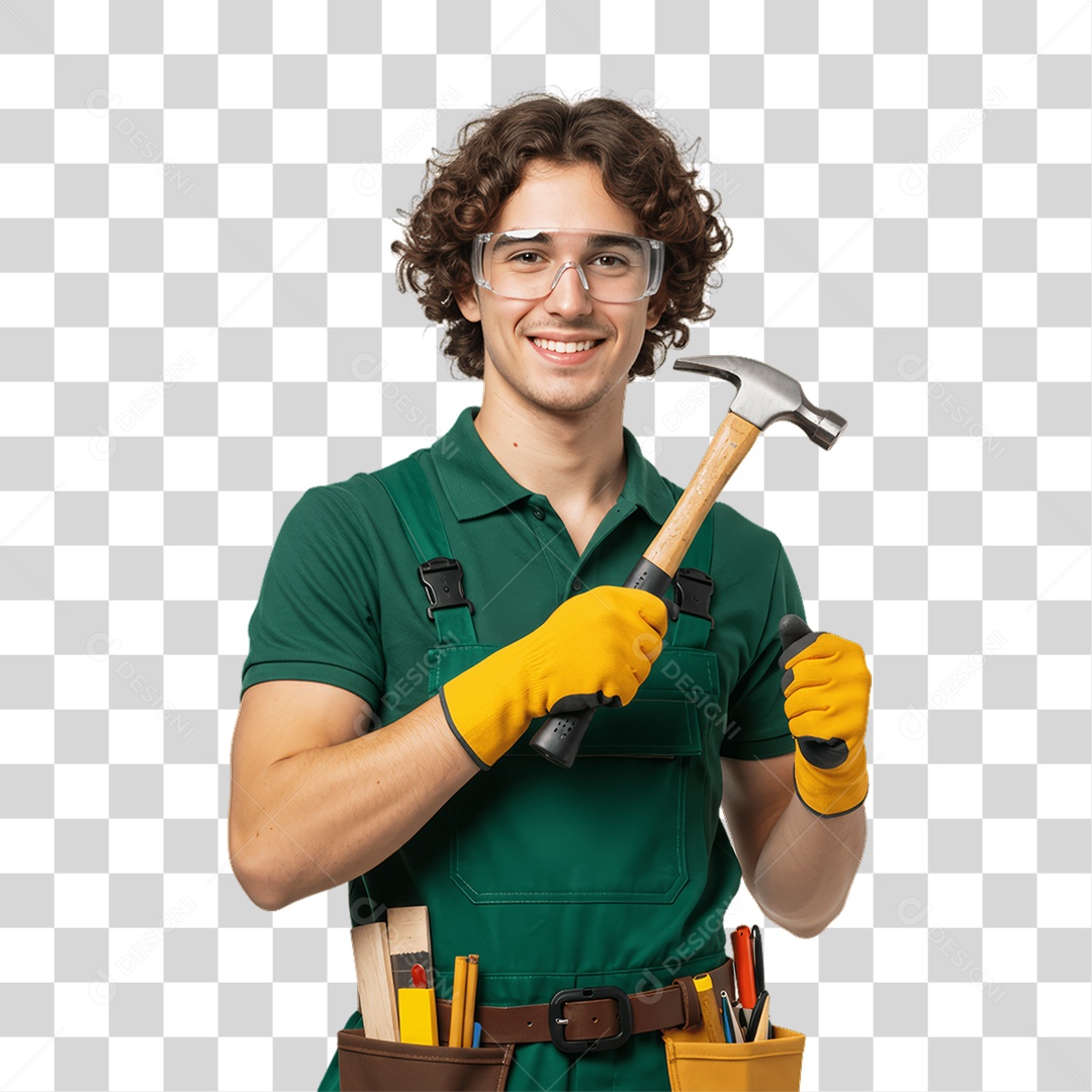 Homem com Uniforme de Trabalho PNG Transparente