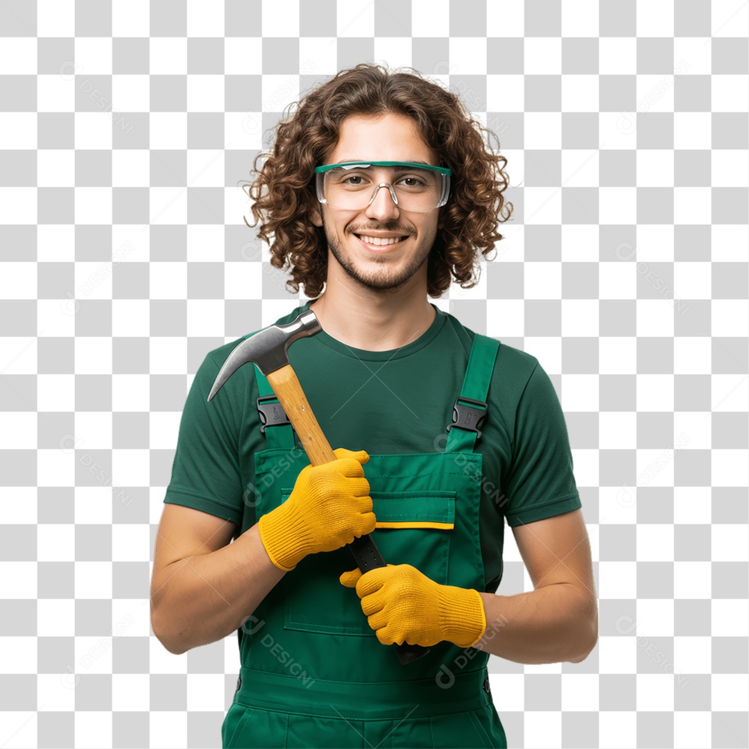 Homem com Uniforme de Trabalho PNG Transparente