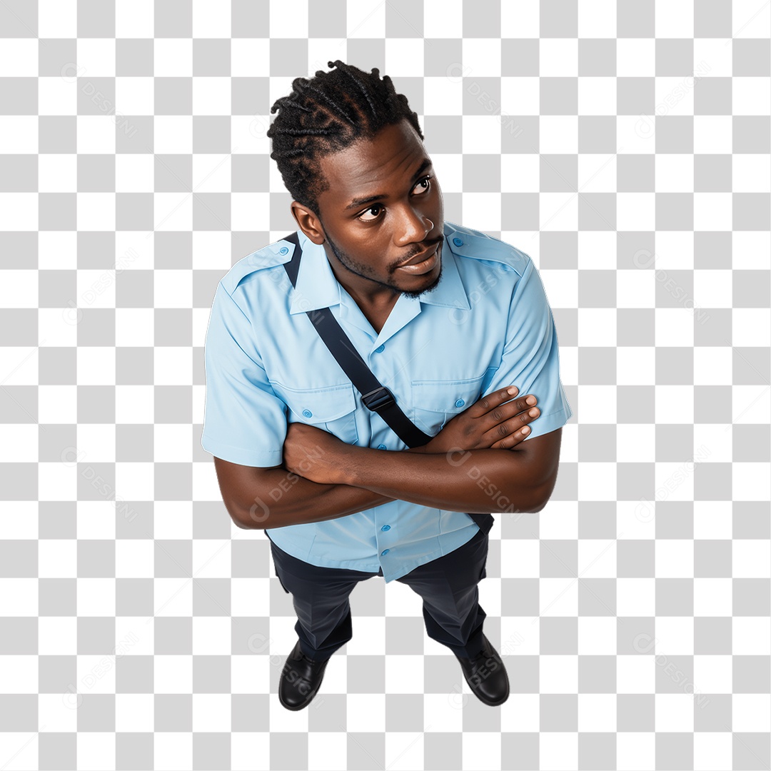 Homem com Uniforme de Trabalho PNG Transparente