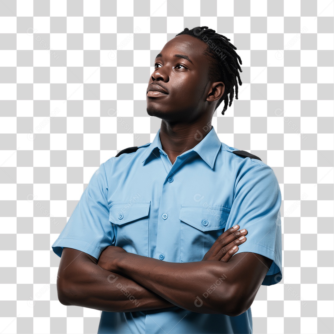 Homem com Uniforme de Trabalho PNG Transparente