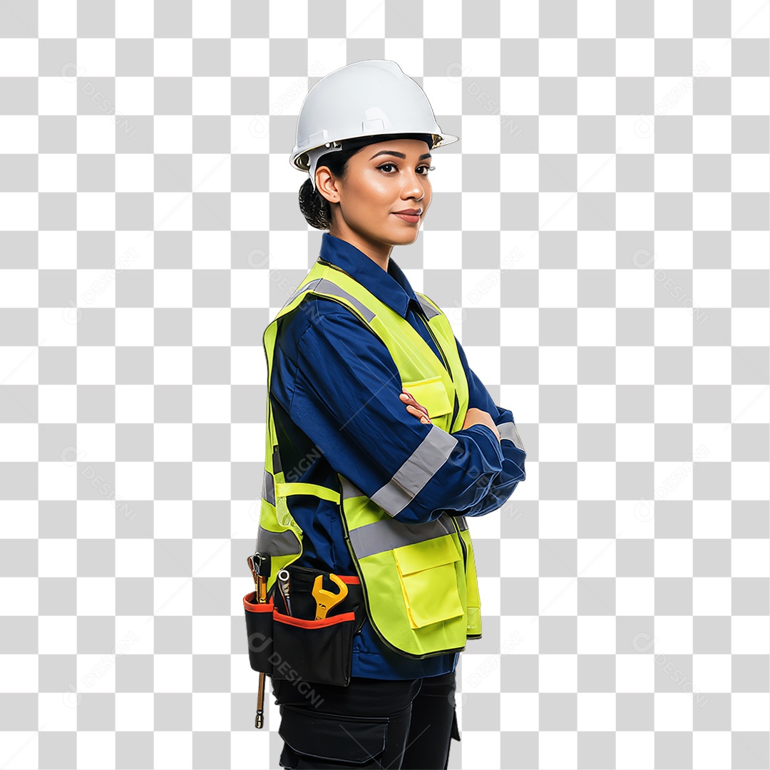 Mulher com Uniforme de Trabalho PNG Transparente