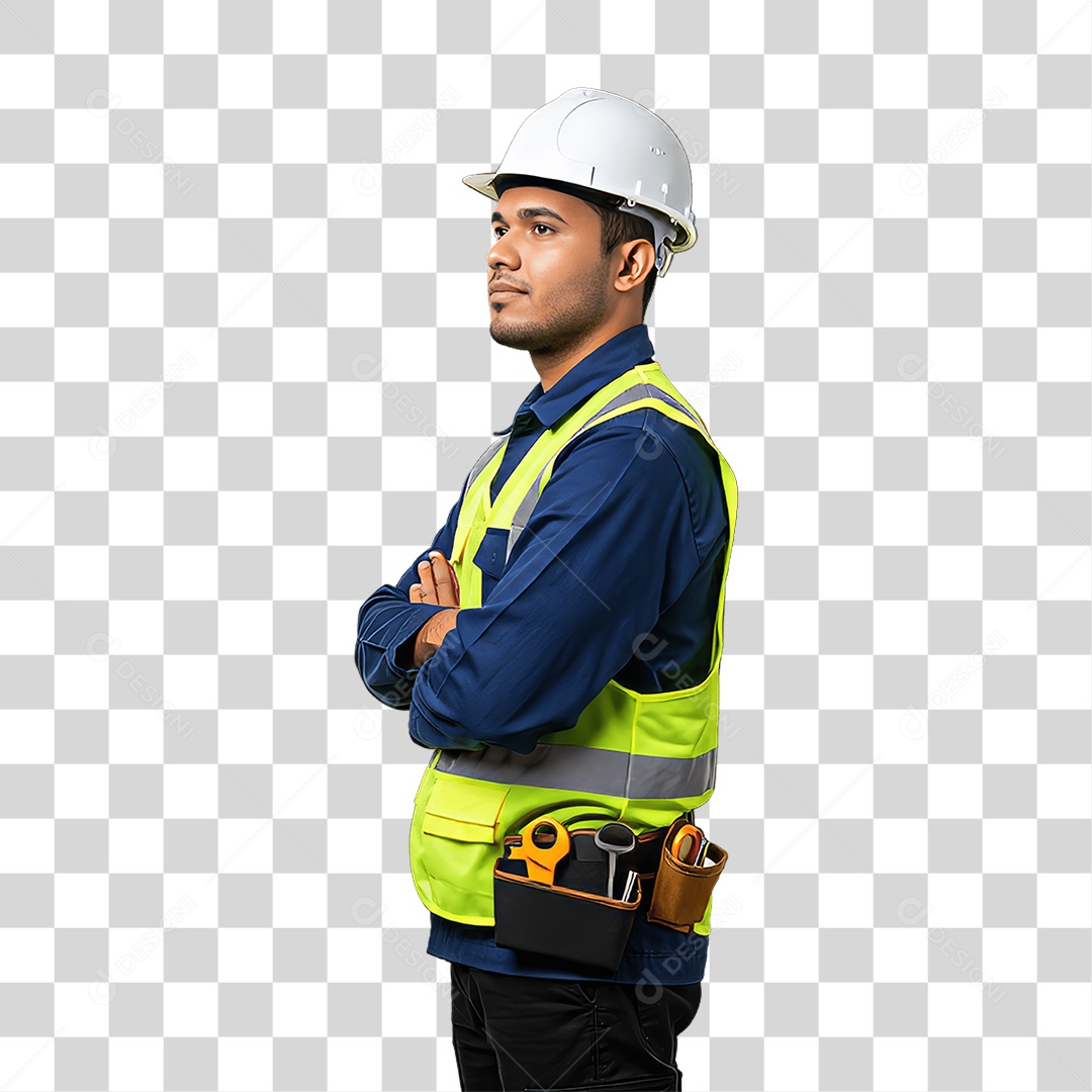 Homem com Uniforme de Trabalho PNG Transparente