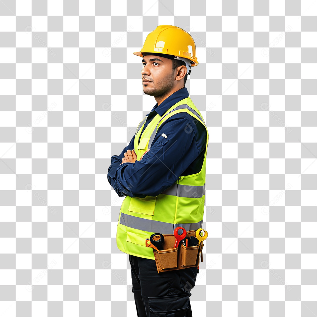 Homem com Uniforme de Trabalho PNG Transparente