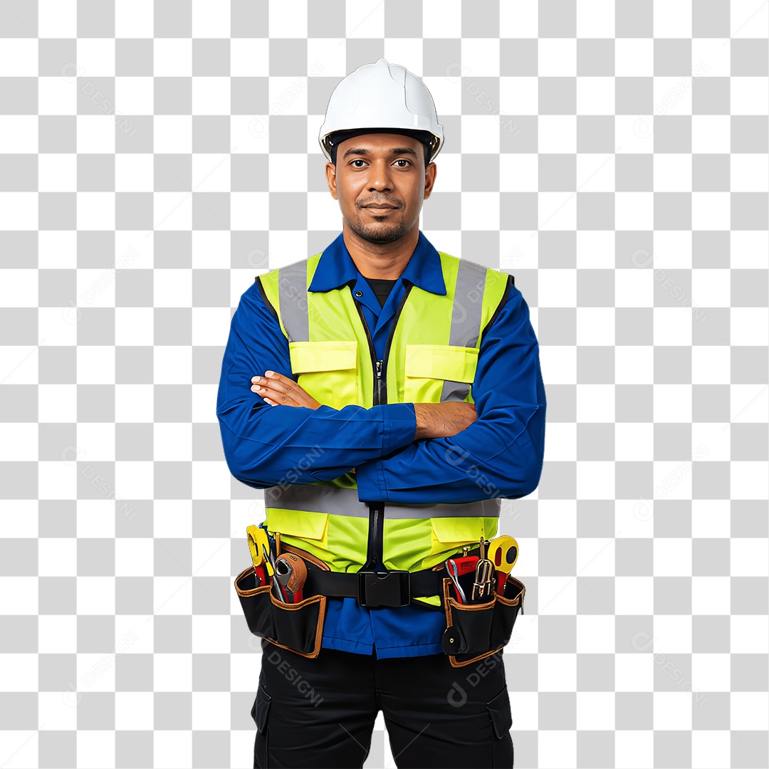 Homem com Uniforme de Trabalho PNG Transparente
