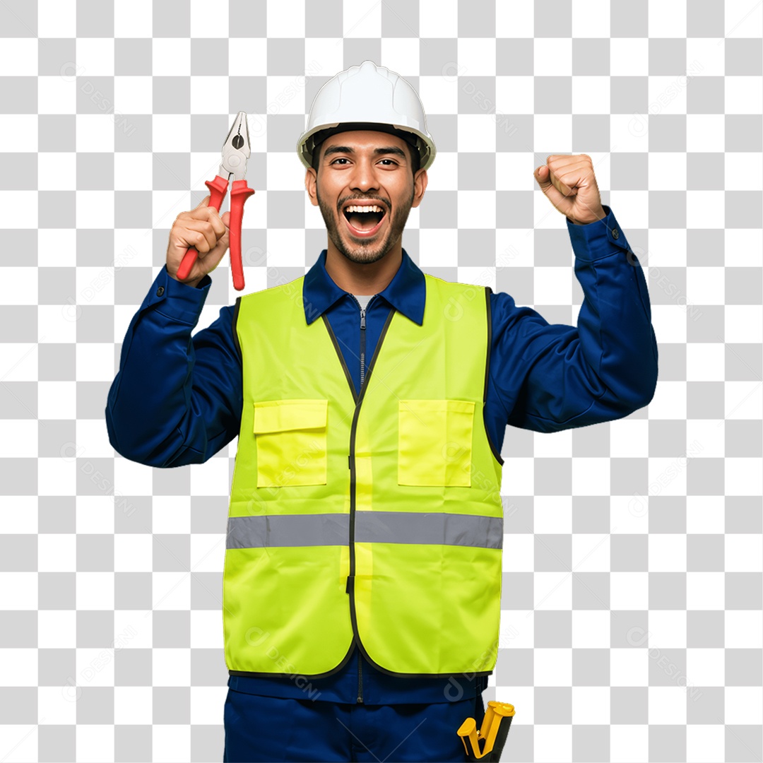 Homem com Uniforme de Trabalho PNG Transparente
