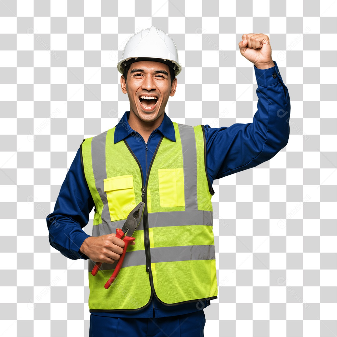 Homem com Uniforme de Trabalho PNG Transparente