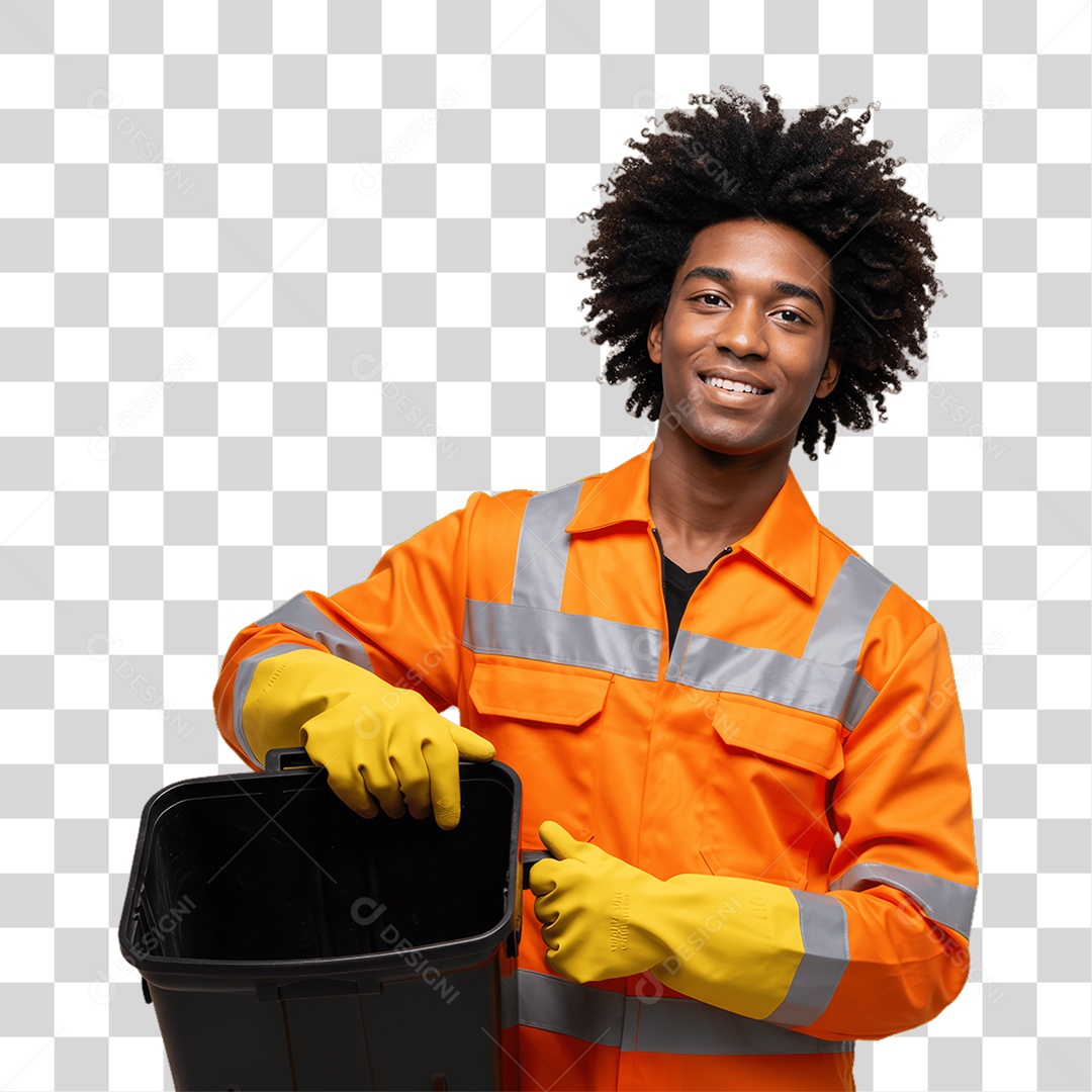 Homem com Uniforme de Trabalho PNG Transparente