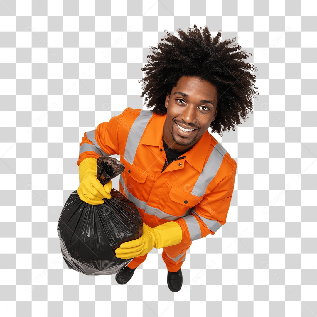 Homem com Uniforme de Trabalho PNG Transparente