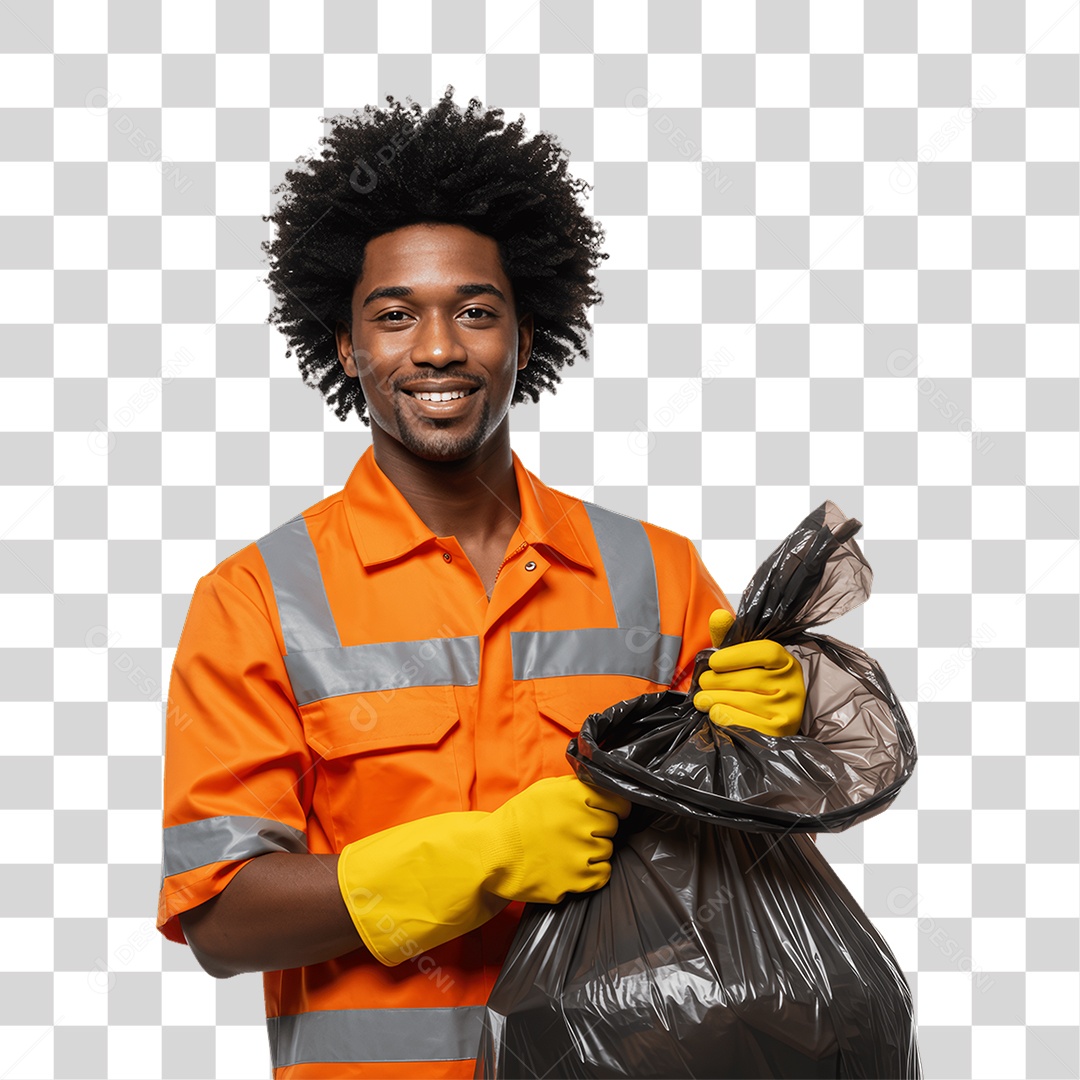 Homem com Uniforme de Trabalho PNG Transparente