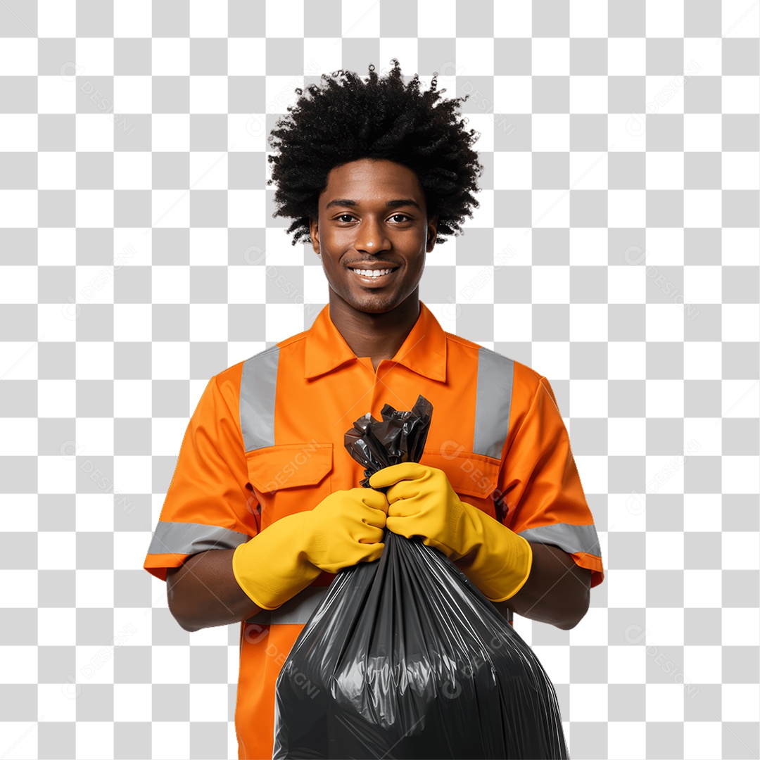 Homem com Uniforme de Trabalho PNG Transparente