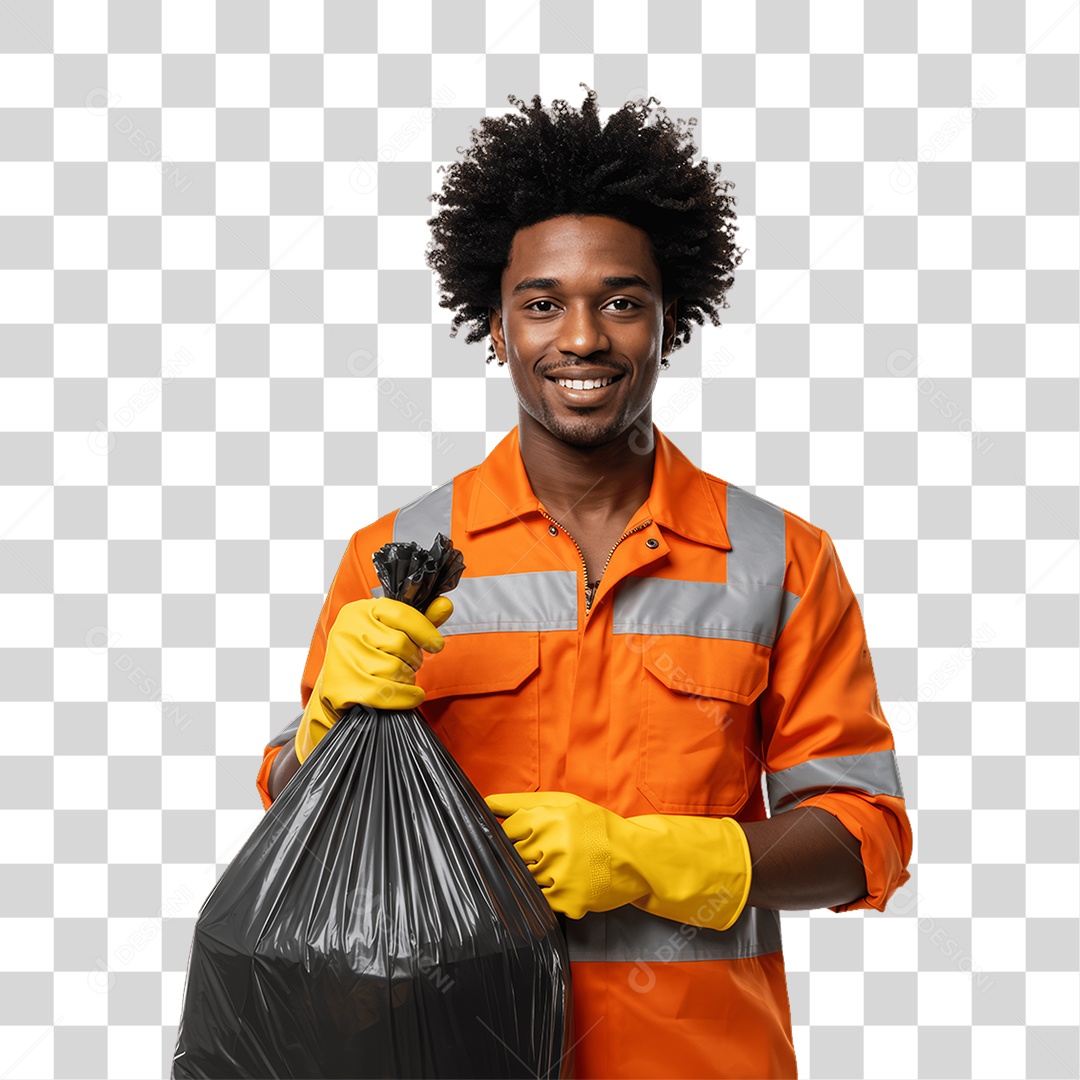 Homem com Uniforme de Trabalho PNG Transparente