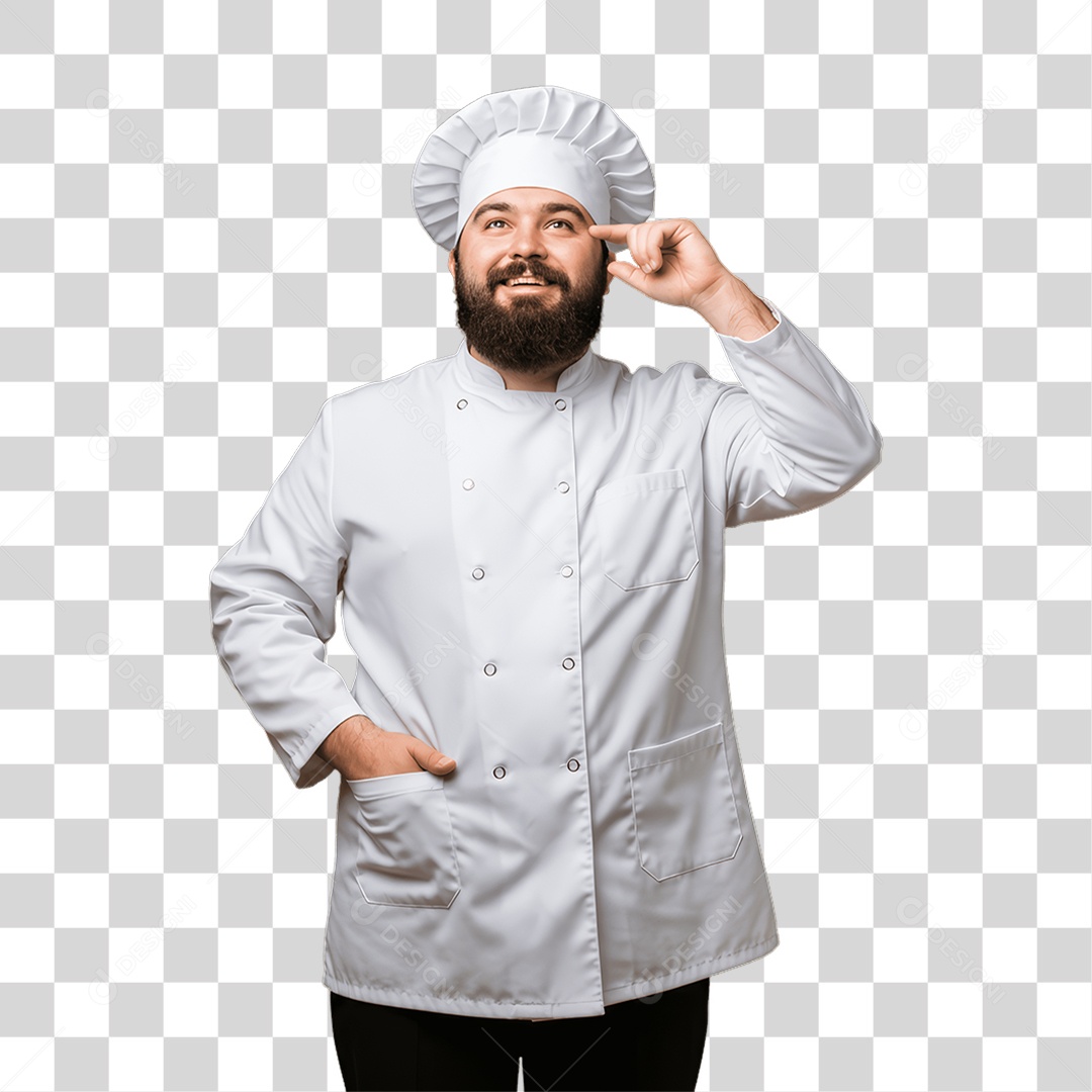 Homem Padeiro com Uniforme de Trabalho PNG Transparente