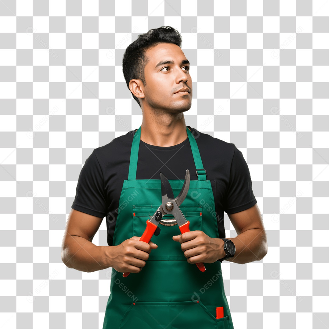 Homem com Uniforme de Trabalho PNG Transparente