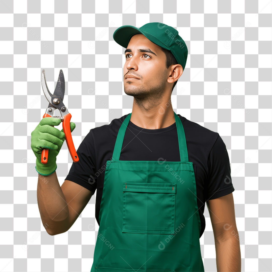 Homem com Uniforme de Trabalho PNG Transparente