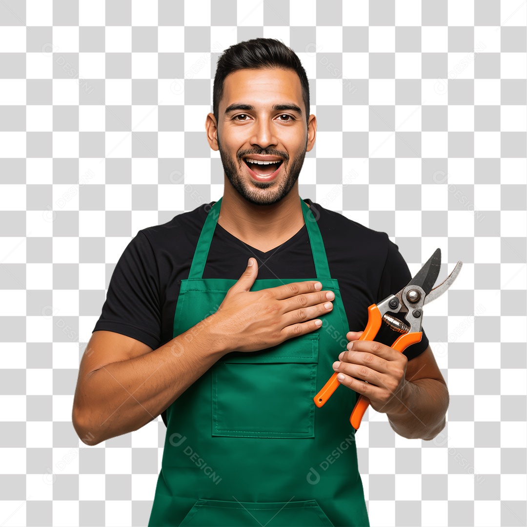 Homem com Uniforme de Trabalho PNG Transparente