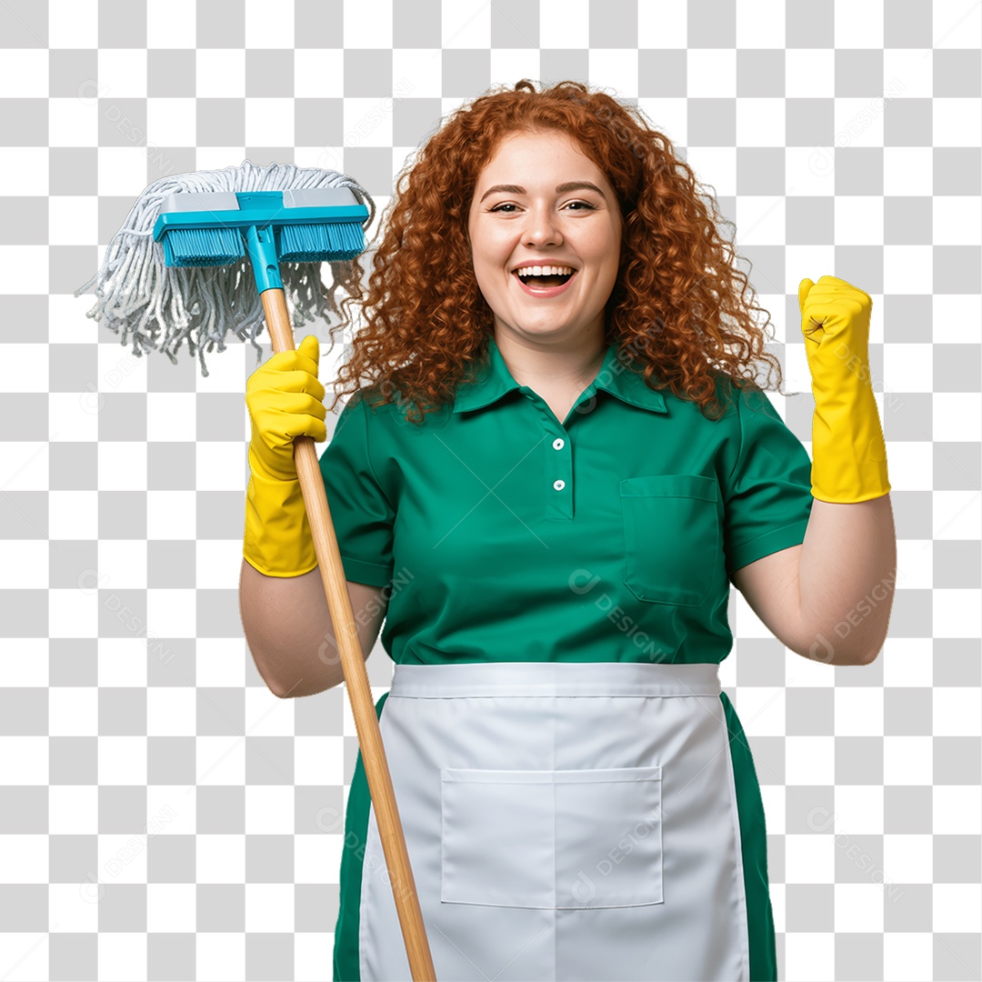 Mulher com Uniforme de Trabalho PNG Transparente