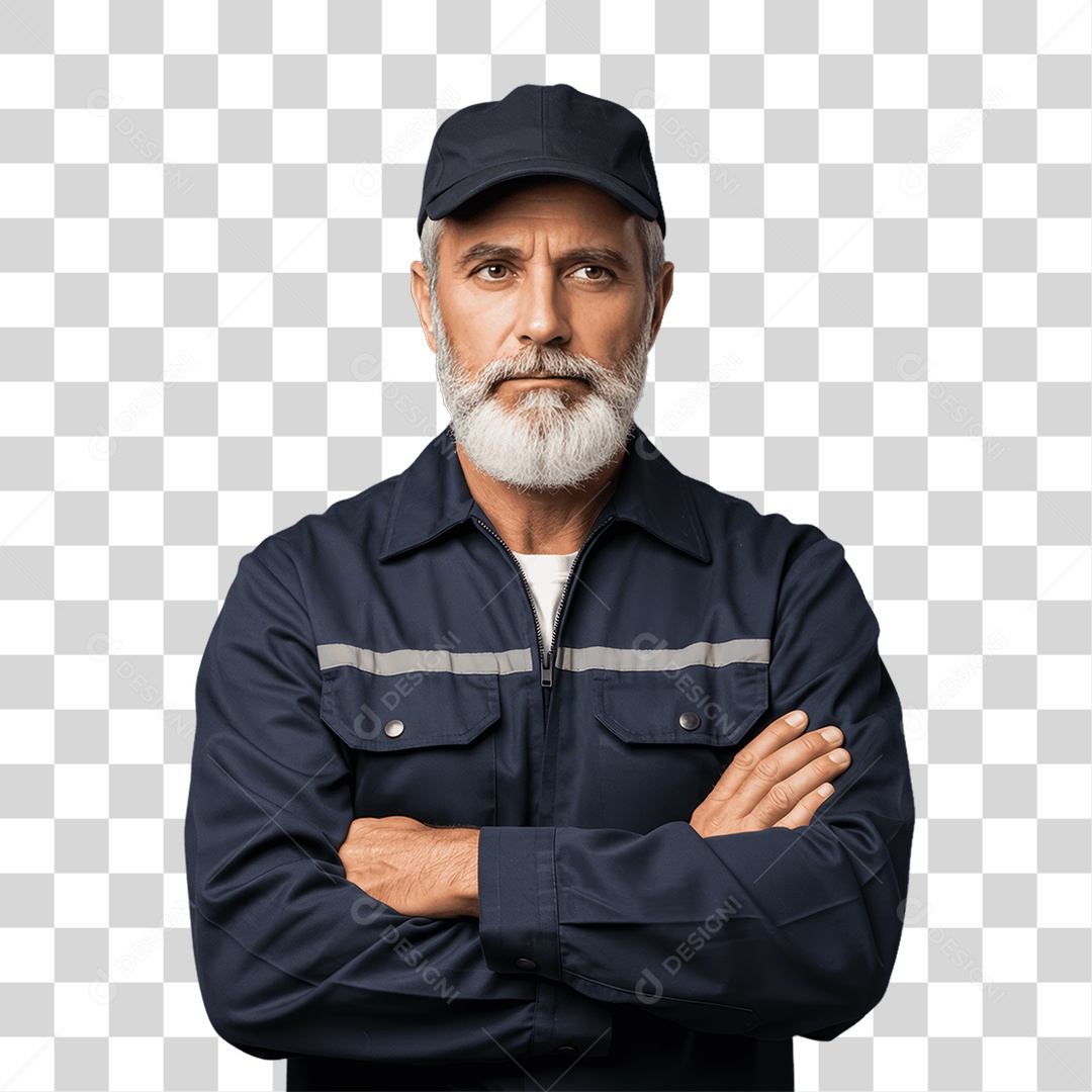 Homem com Uniforme de Trabalho PNG Transparente