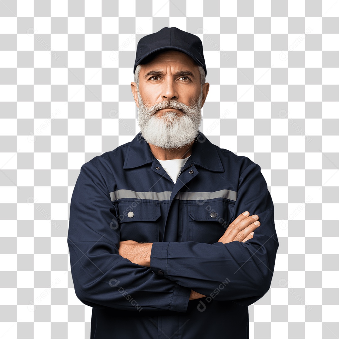 Homem com Uniforme de Trabalho PNG Transparente