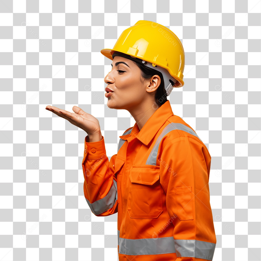 Mulher com Uniforme de Trabalho PNG Transparente
