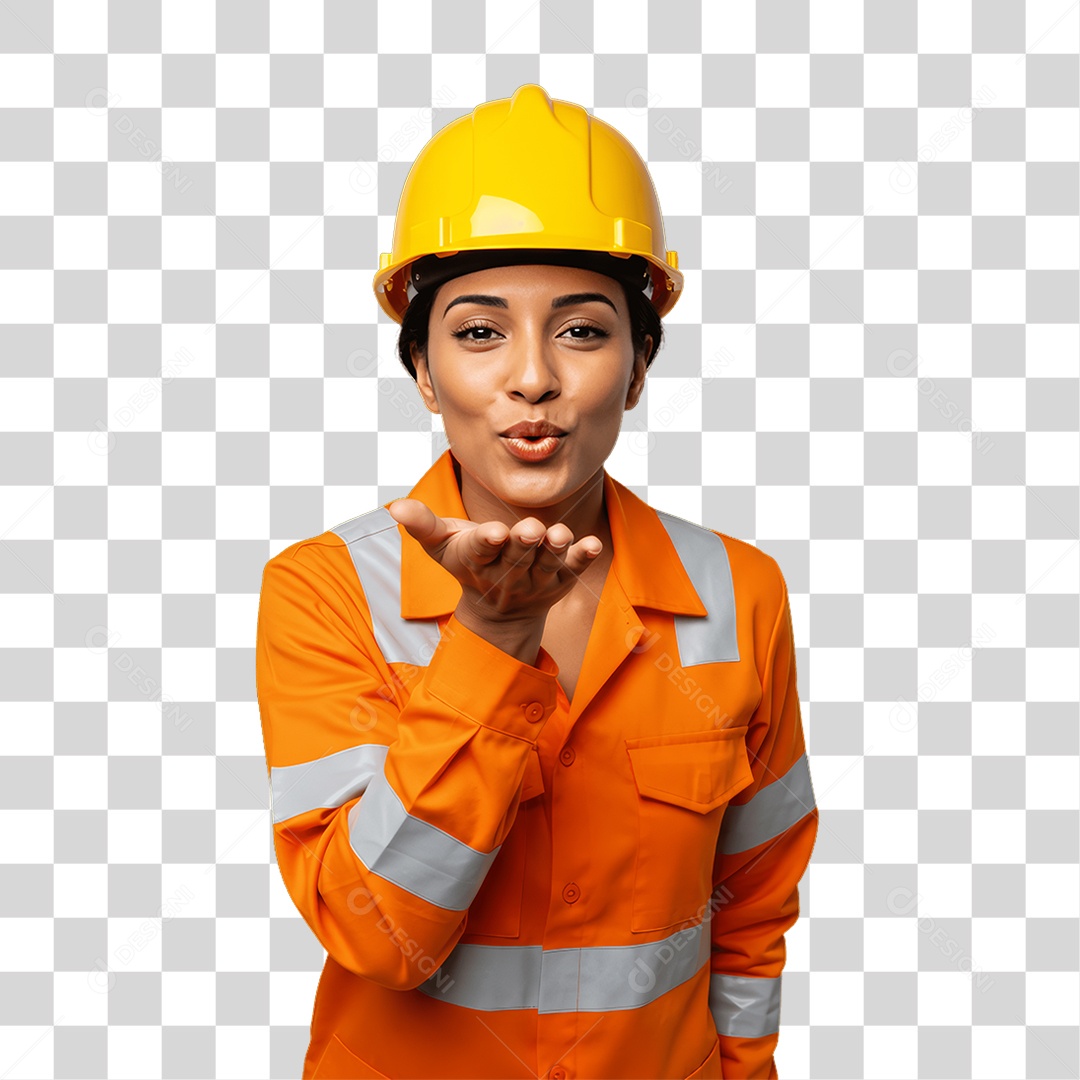 Mulher com Uniforme de Trabalho PNG Transparente