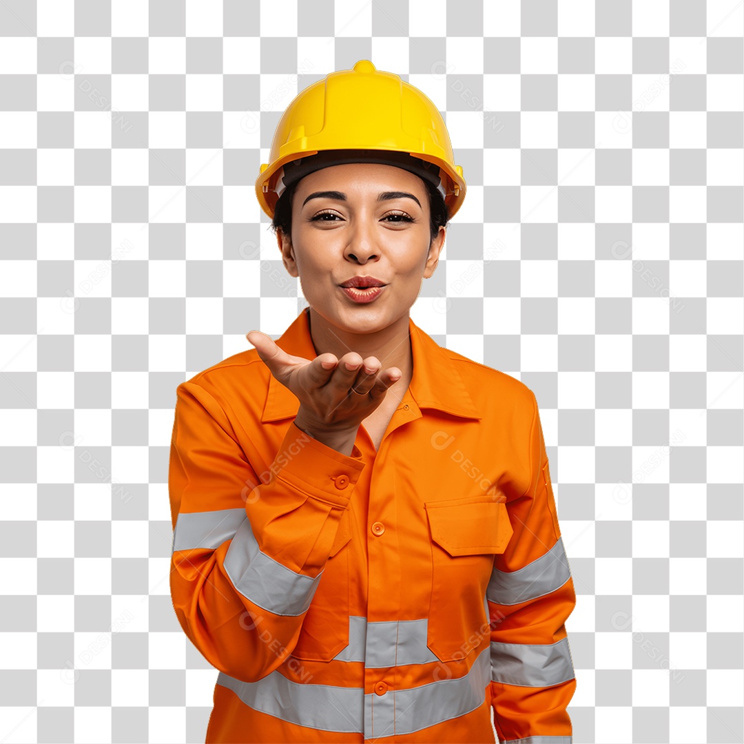 Mulher com Uniforme de Trabalho PNG Transparente