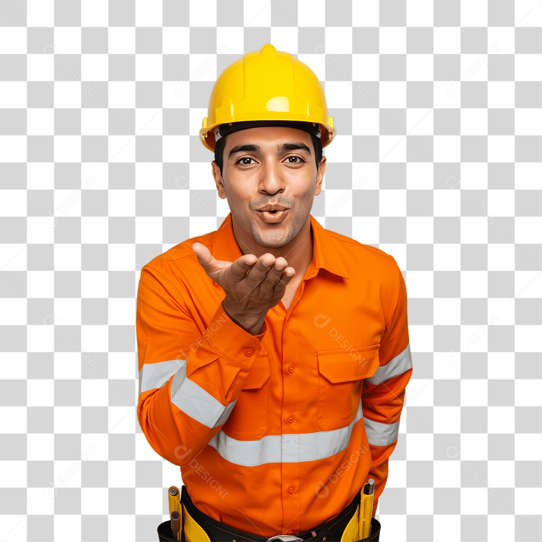 Homem com Uniforme de Trabalho PNG Transparente