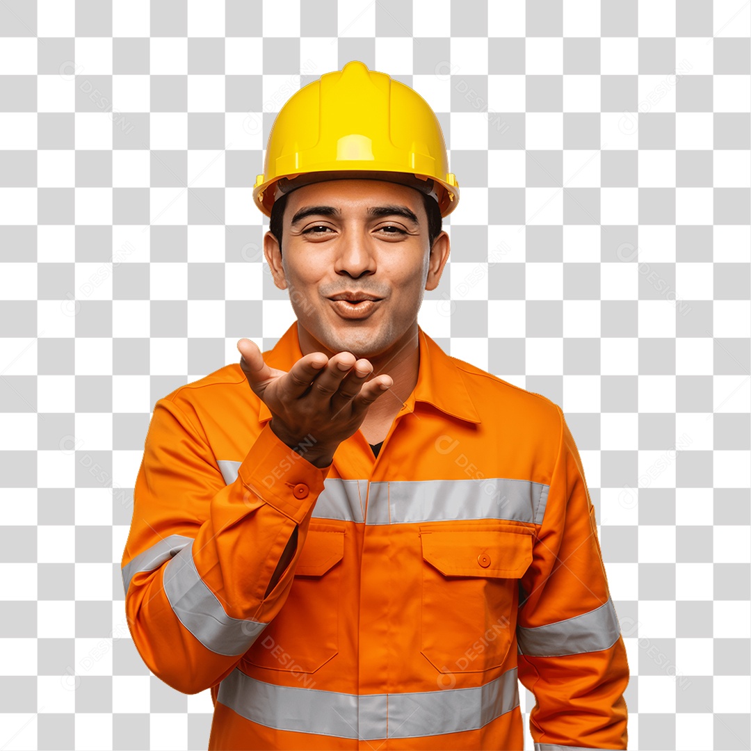 Homem com Uniforme de Trabalho PNG Transparente