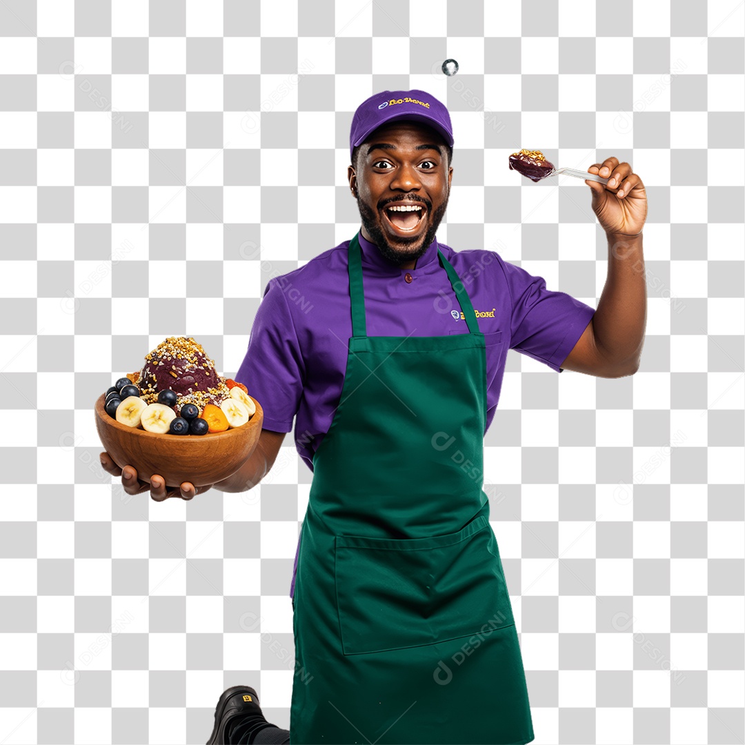 Atendente de Açaíteria PNG Transparente