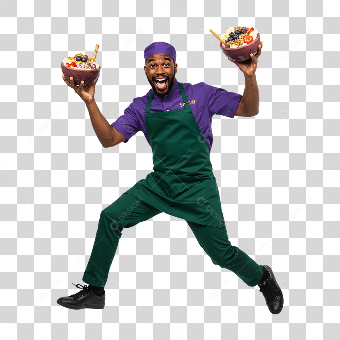 Atendente de Açaíteria PNG Transparente