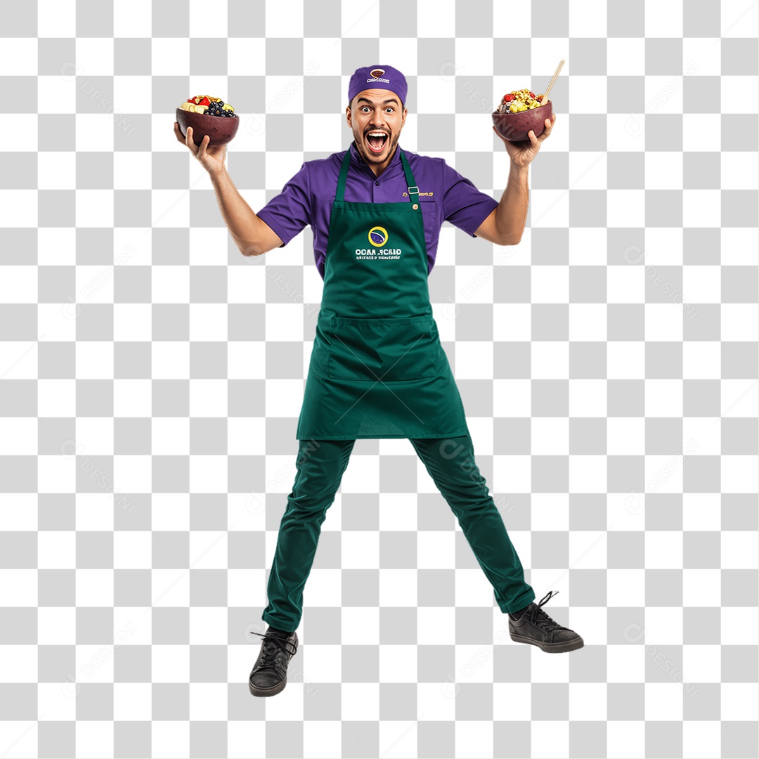 Atendente de Açaíteria PNG Transparente