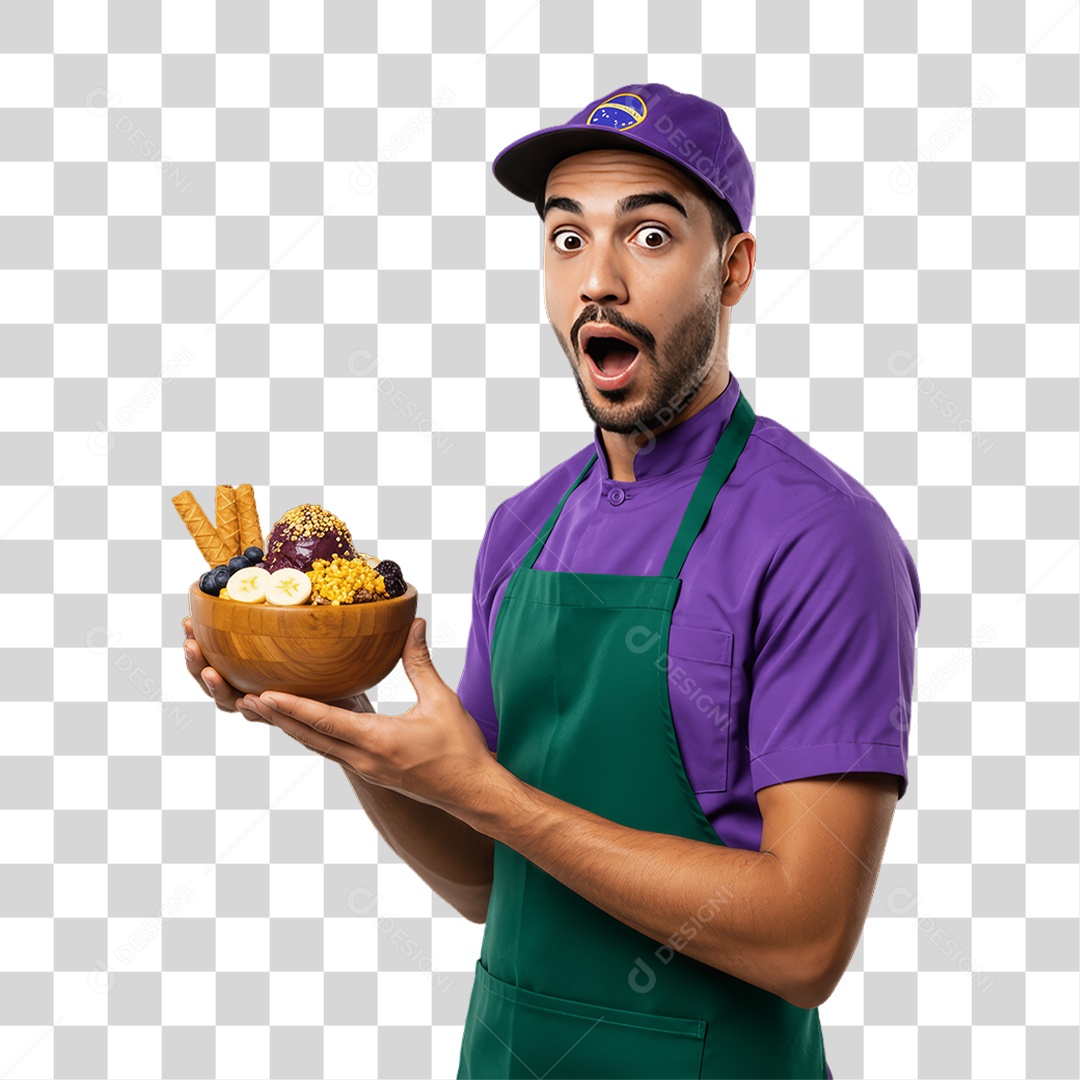 Atendente de Açaíteria PNG Transparente