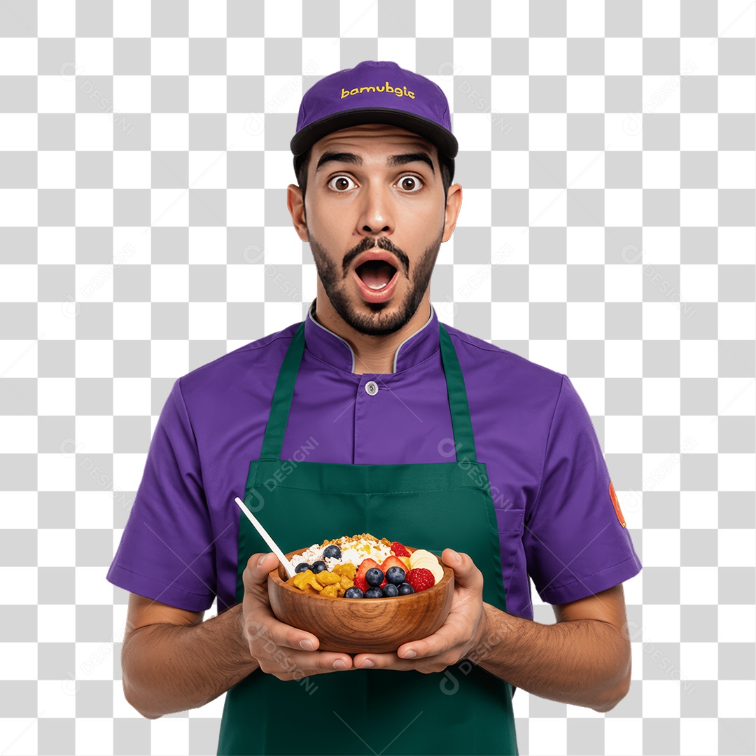 Atendente de Açaíteria PNG Transparente