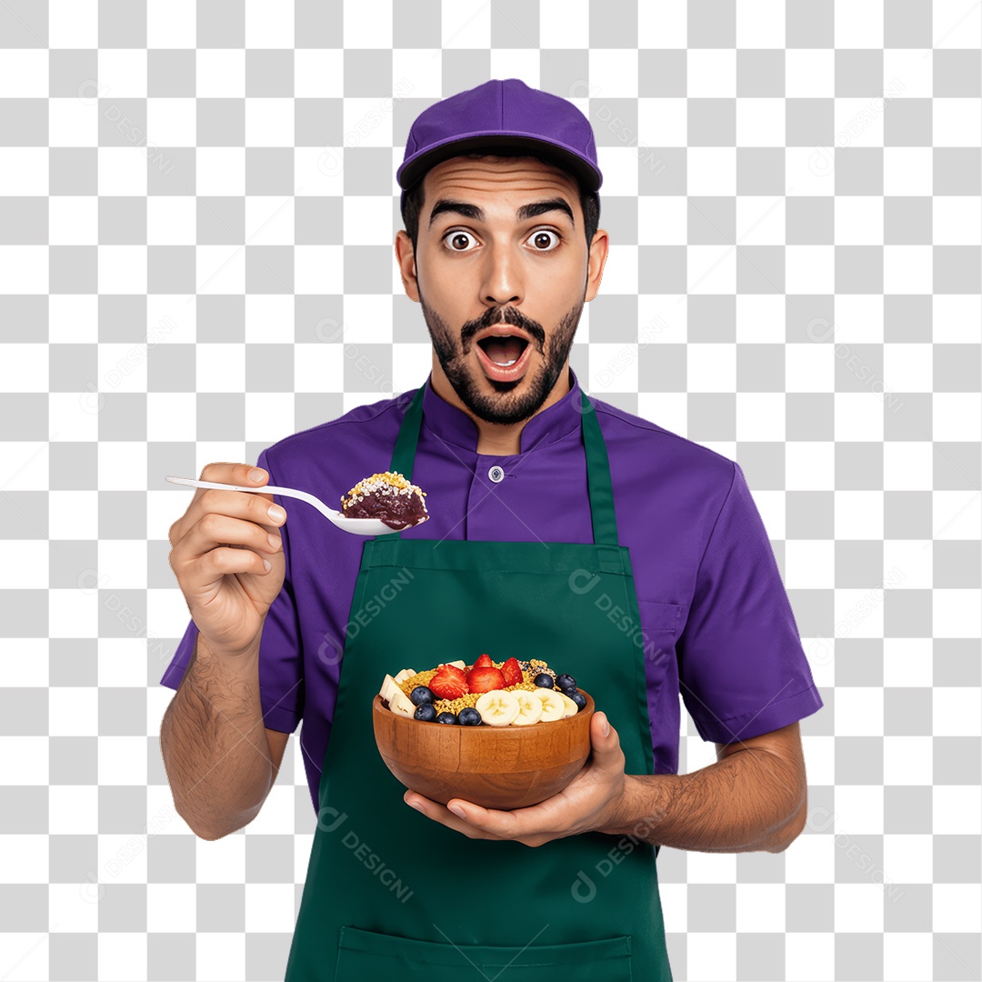 Atendente de Açaíteria PNG Transparente