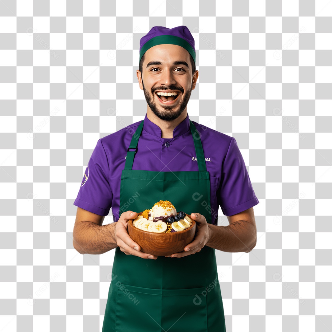 Atendente de Açaíteria PNG Transparente