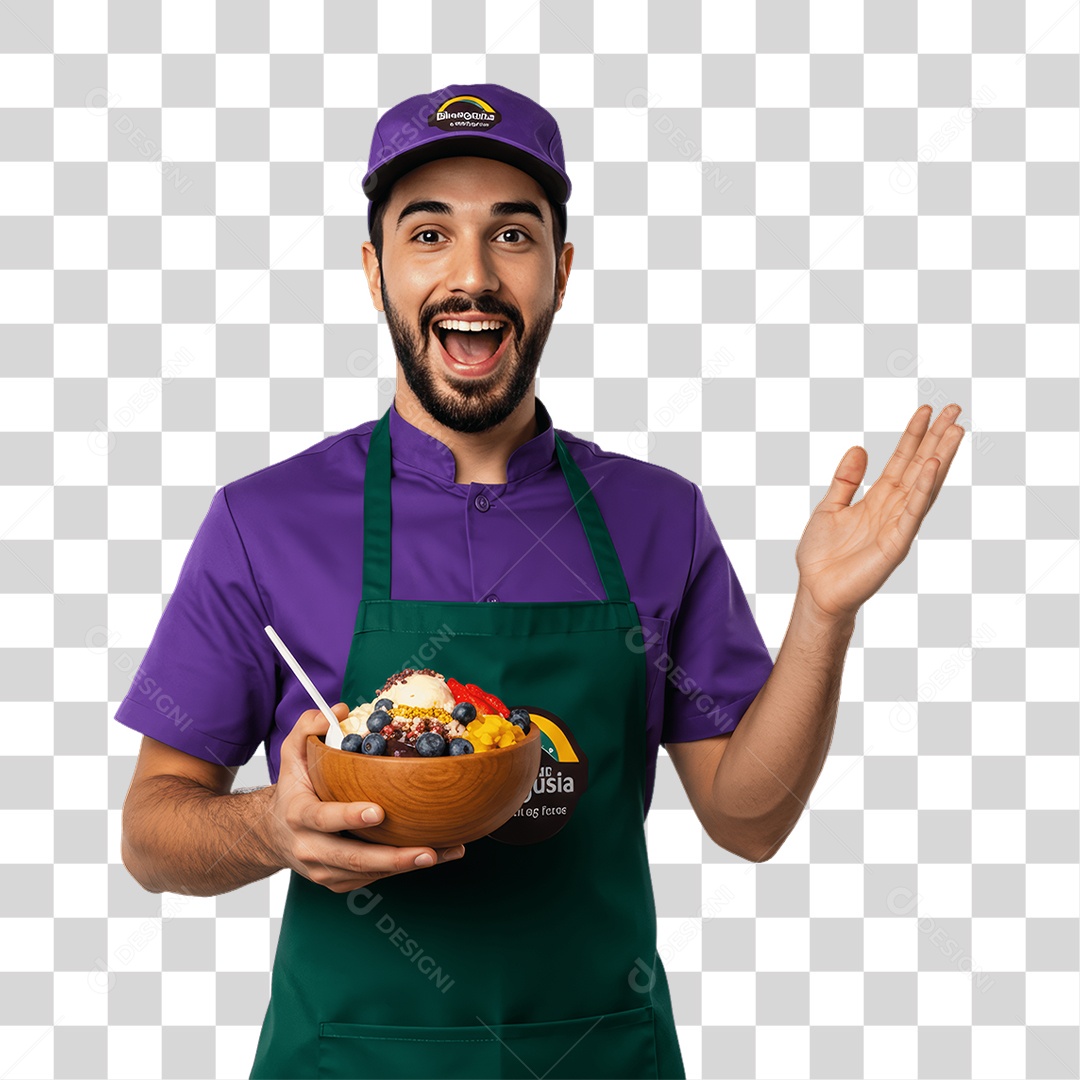 Atendente de Açaíteria PNG Transparente