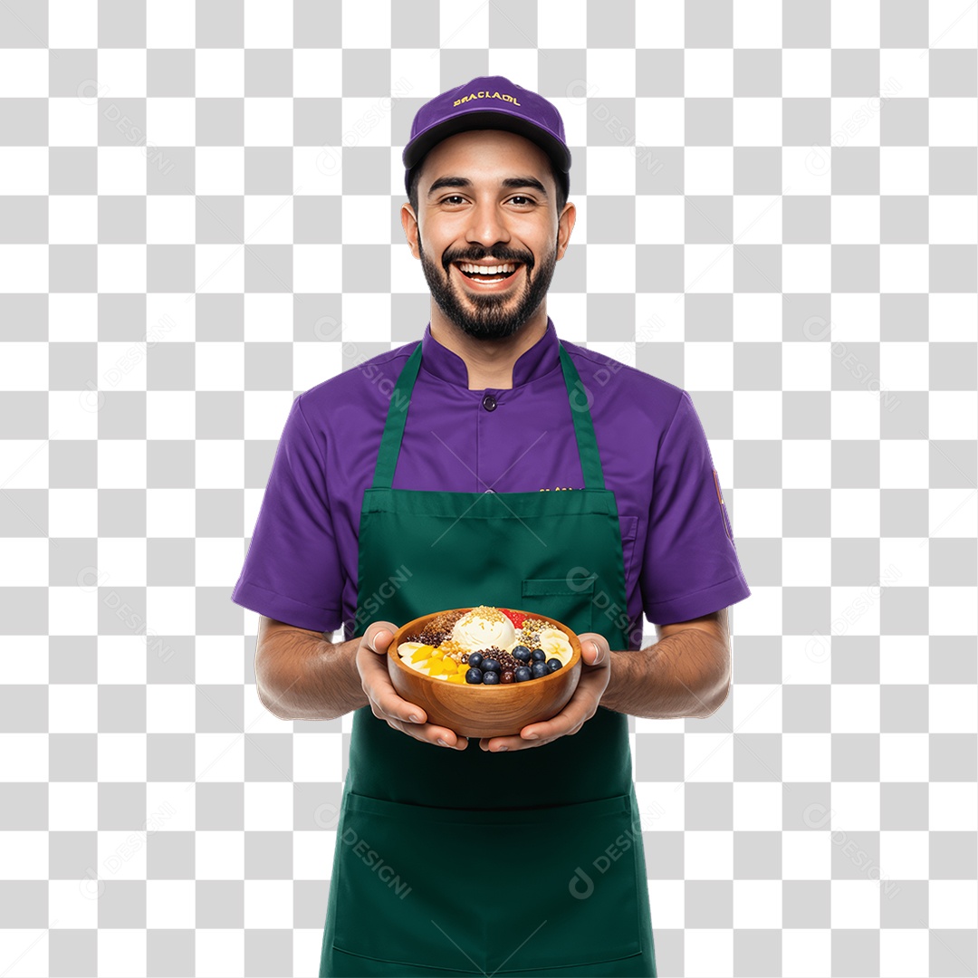 Atendente de Açaíteria PNG Transparente