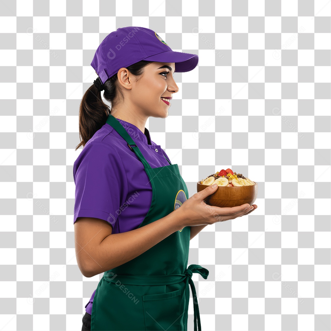 Atendente de Açaíteria PNG Transparente