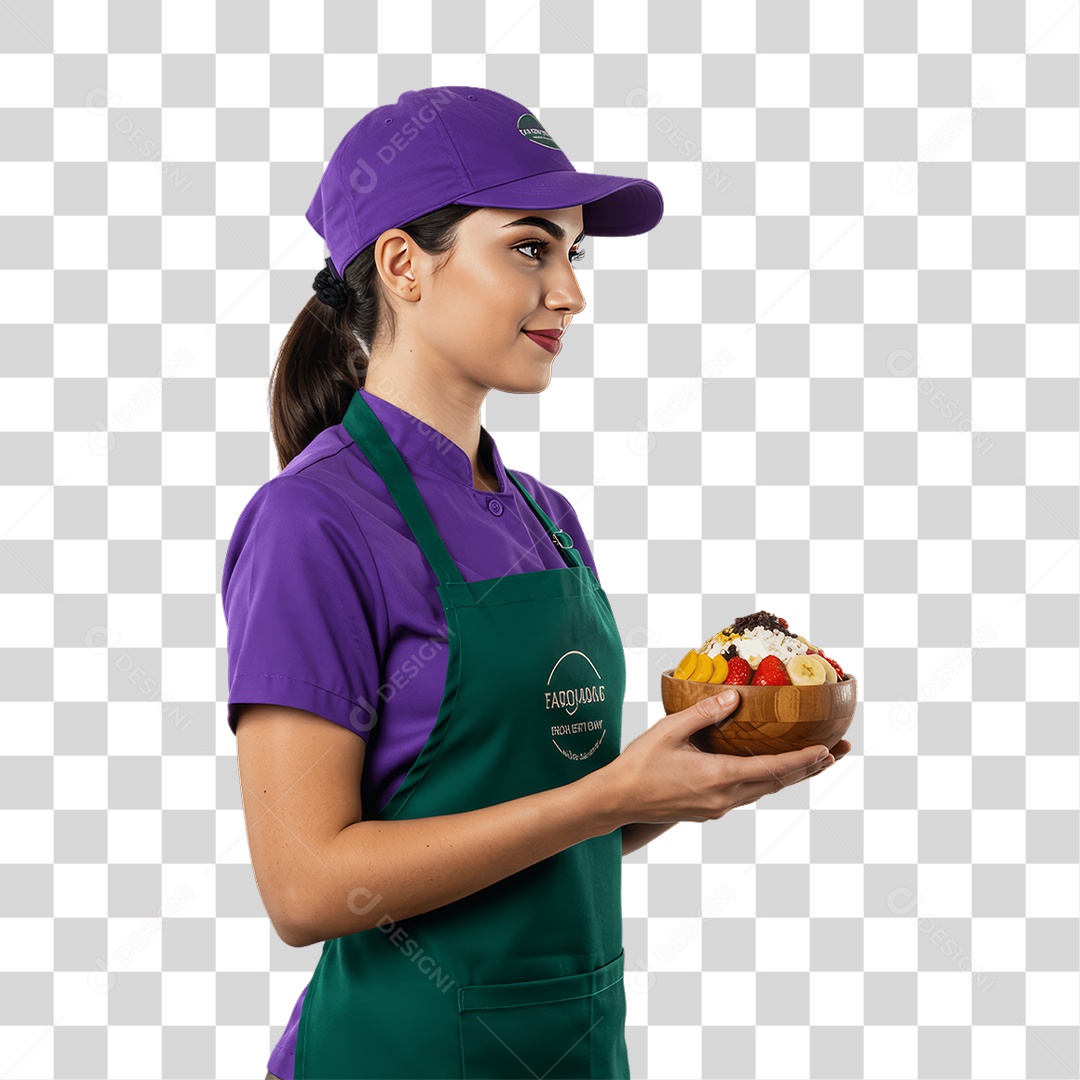 Atendente de Açaíteria PNG Transparente