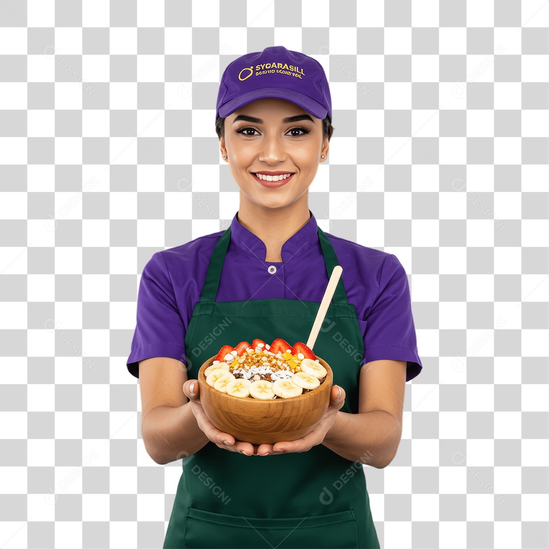 Atendente de Açaíteria PNG Transparente