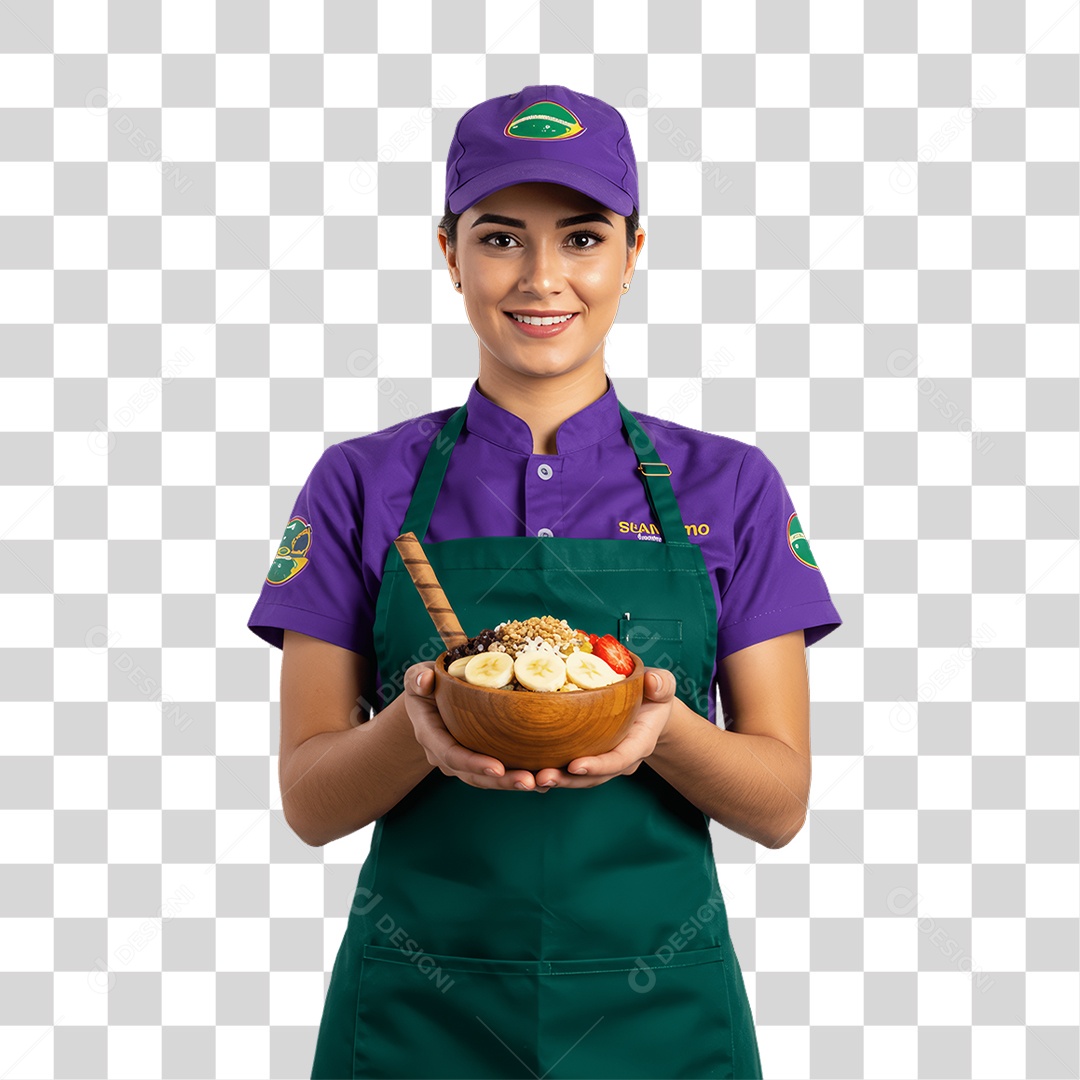 Atendente de Açaíteria PNG Transparente