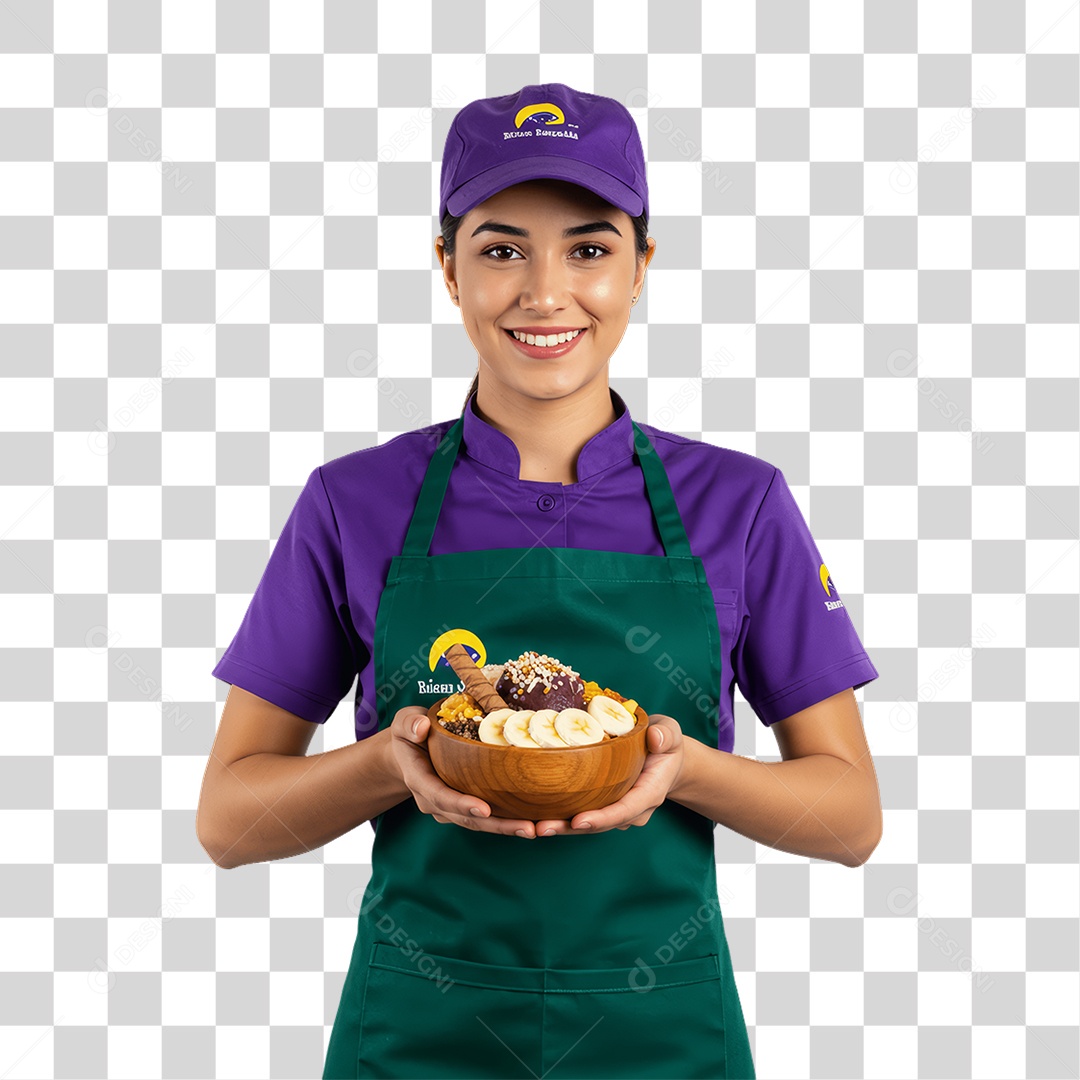 Atendente de Açaíteria PNG Transparente