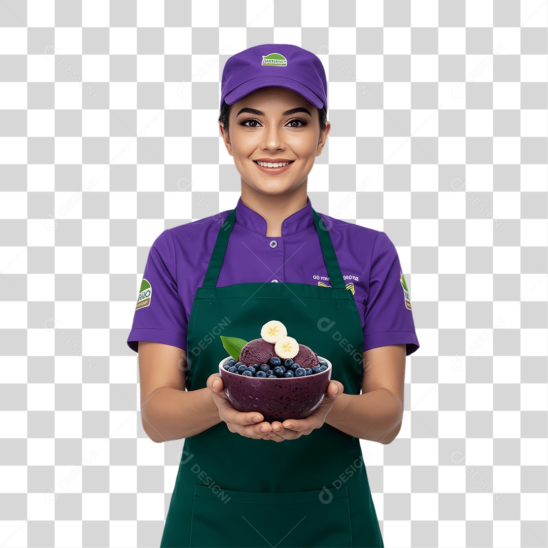 Atendente de Açaíteria PNG Transparente