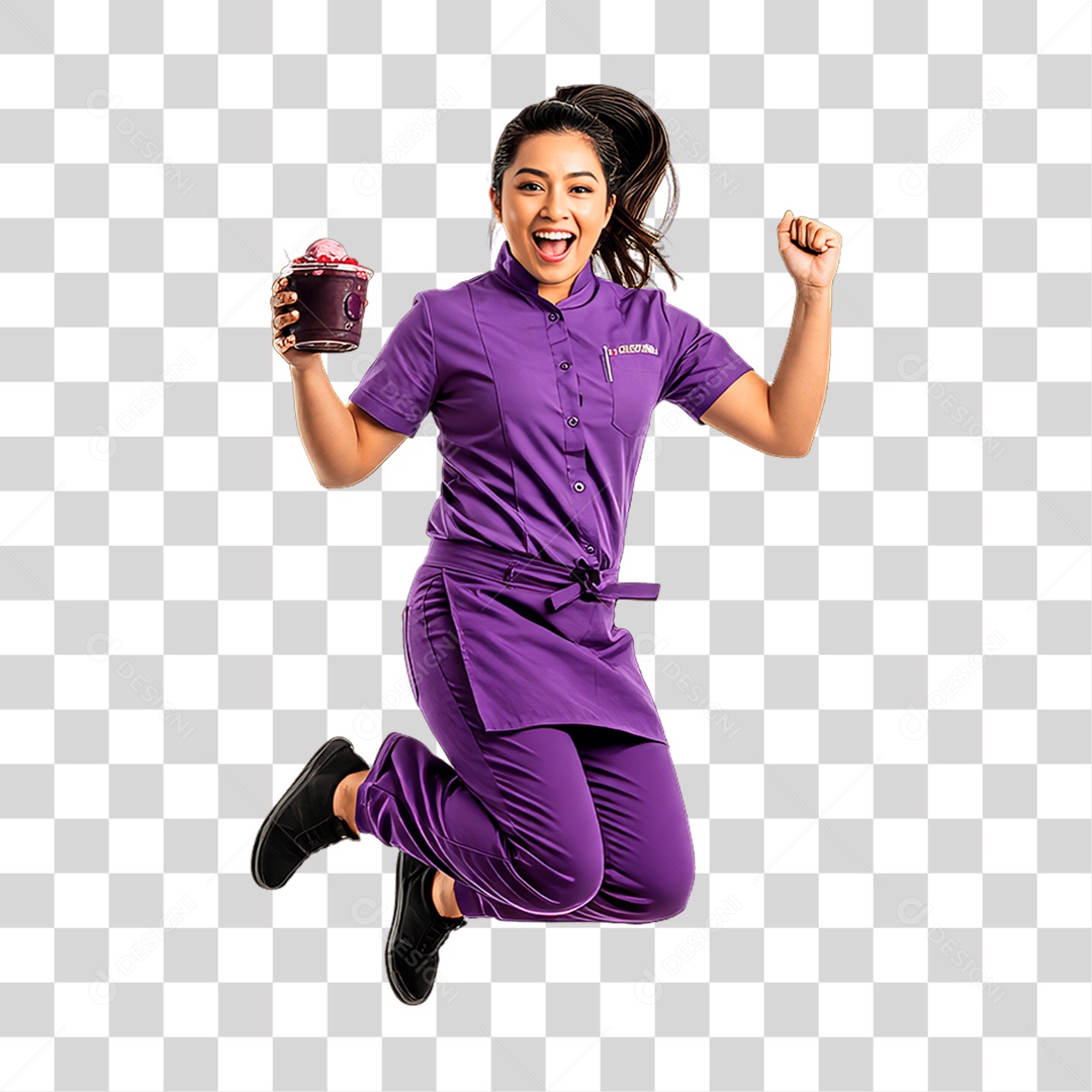 Atendente de Açaíteria PNG Transparente