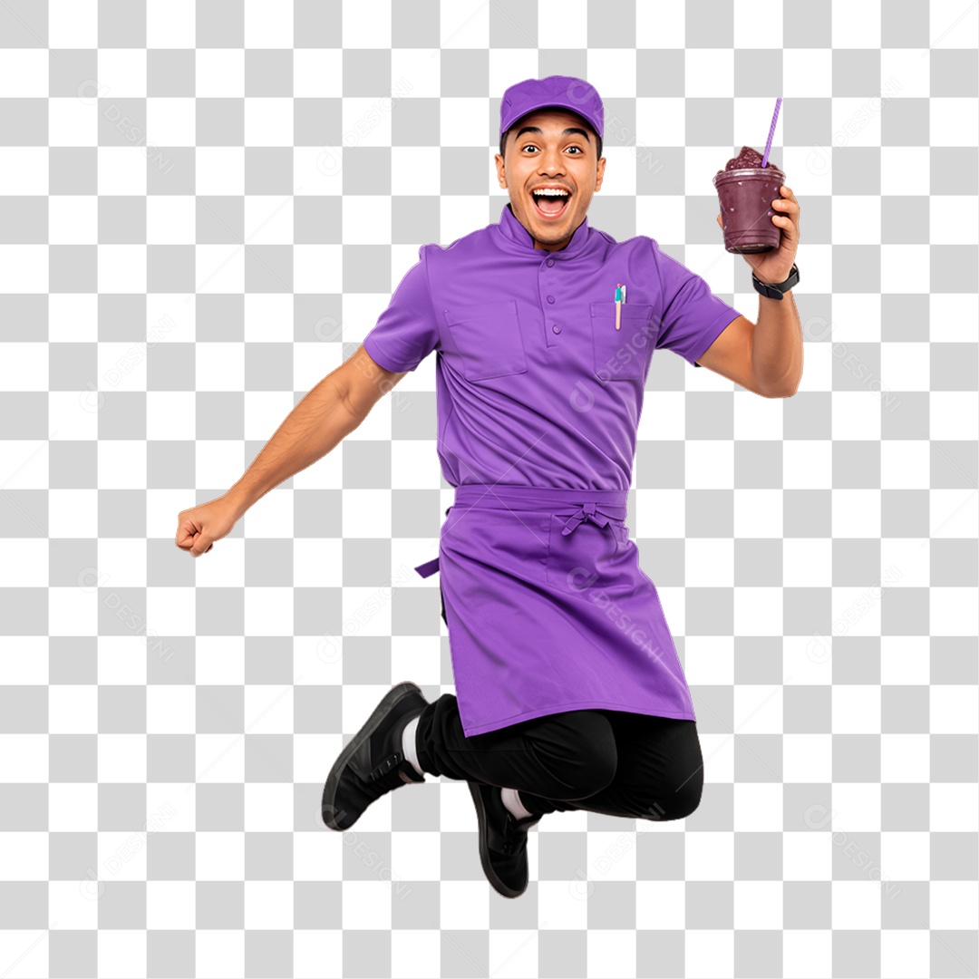 Atendente de Açaíteria PNG Transparente