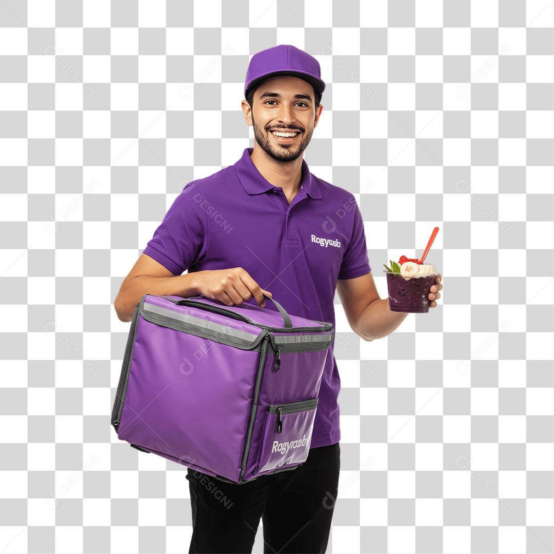 Entregador de Açaí Motoboy PNG Transparente