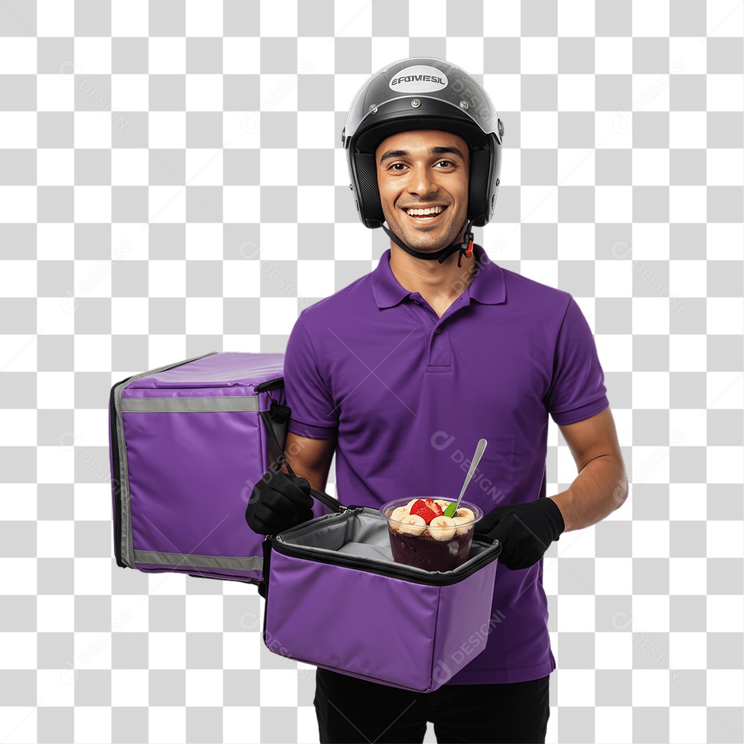 Entregador de Açaí Motoboy PNG Transparente