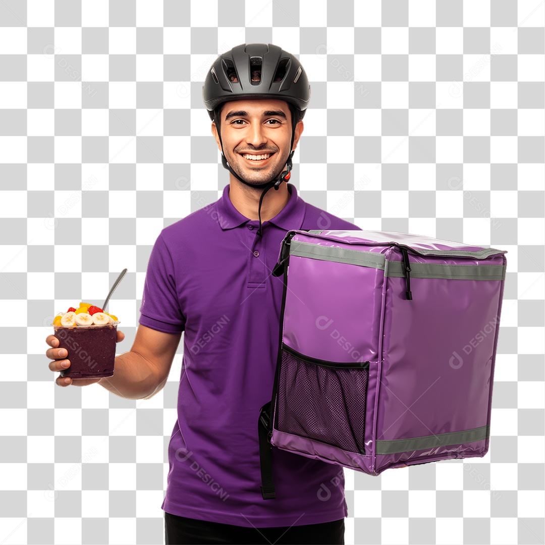 Entregador de Açaí Motoboy PNG Transparente
