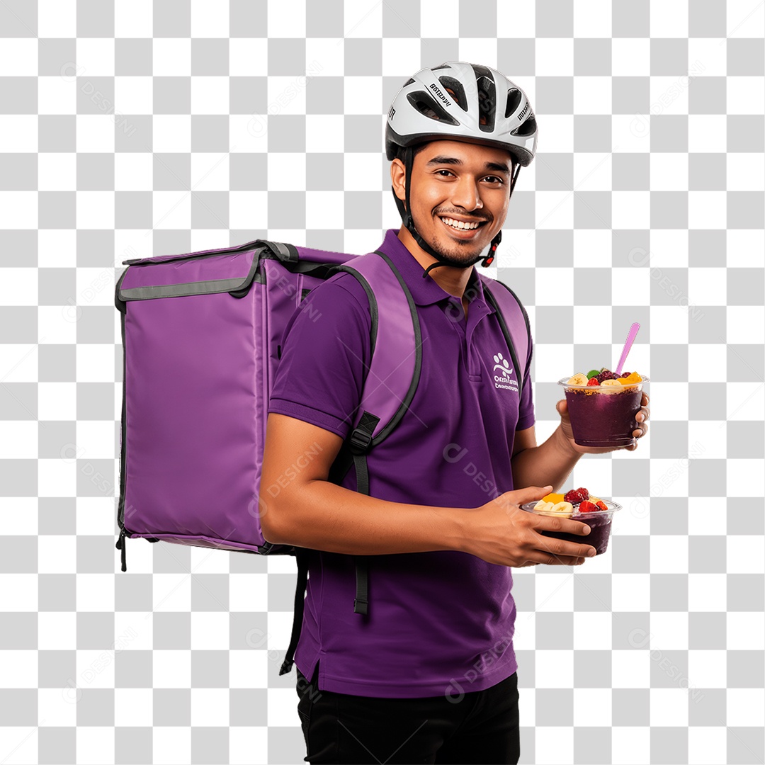 Entregador de Açaí Motoboy PNG Transparente
