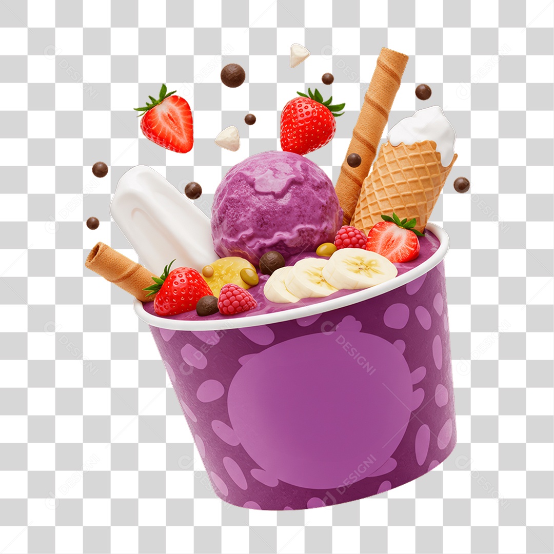 Pote de Açaí PNG Transparente